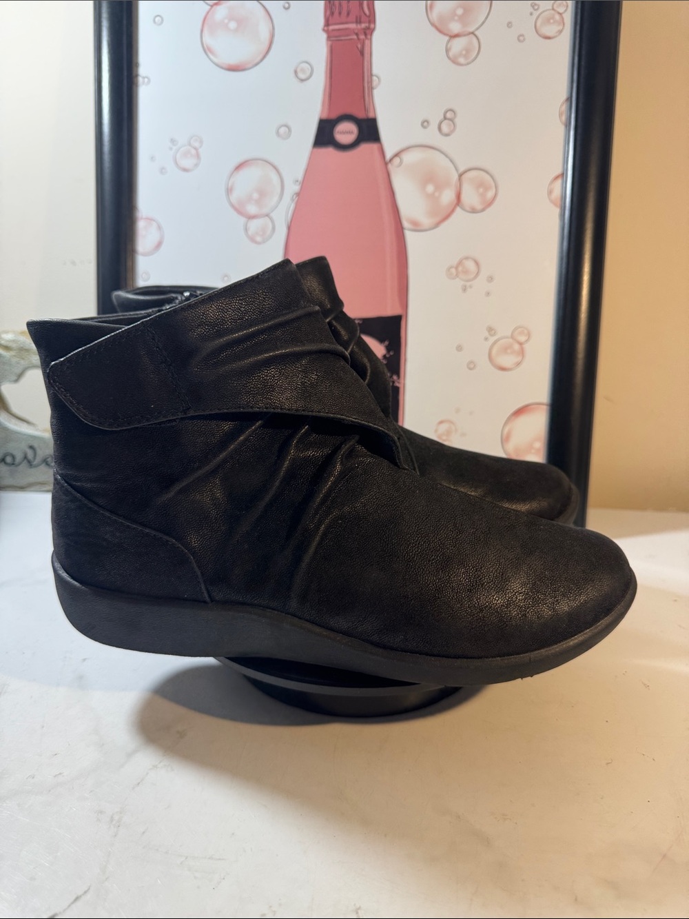 Clark’s Women's Black Ankle Boots - Casual Slip-On Comfort - Size 8.5